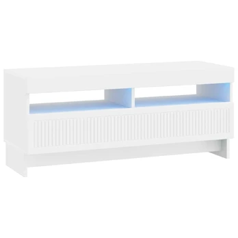 LED televizoriaus spintelė Balta Apdirbta mediena