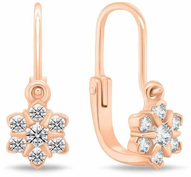 Brilio Silver Dazzling Girl´s Gold Plated Earrings EA188R