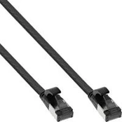 InLine® Flat patch cable, U/FTP, Cat.8.1, TPE be halogenų, juodas, 3m