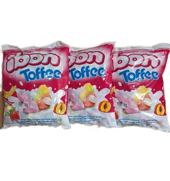 Mišrus irisas su vaisių sirupo įdaru Ibon Toffee, 1kg x 3vnt.