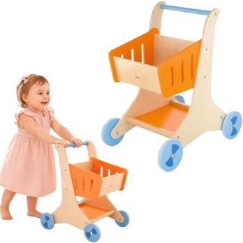 Viga Toys Pirkinių vežimėlis Viga, medinis