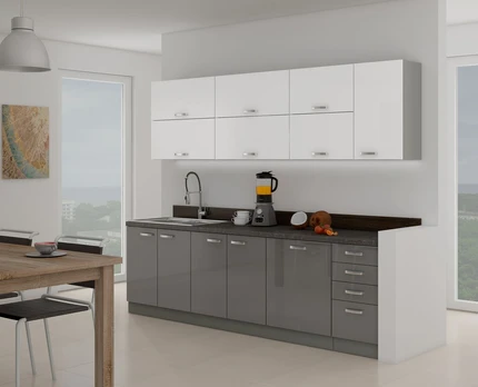 Virtuvės komplektas BIANCA+GREY 2,60m.