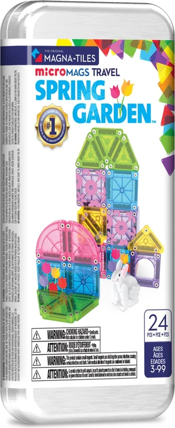 MAGNA-TILES MICROMAGS Kelioninis konstruktorius „Spring Garden“, 24 det.