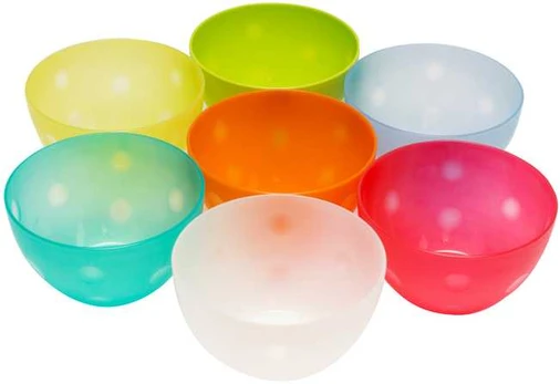 Plastikinis virtuvės dubuo, mažas 14 cm - spalvų mišinys