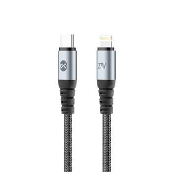 Forever Braix cable USB-C - Lightning 1,0 m 27W juodas