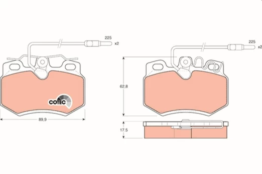 TRW GDB446 Brake pad set