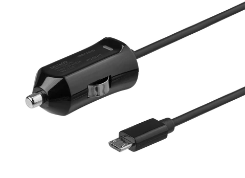 Automobilinis kroviklis DELTACO Micro USB, 2.4 A, 1 m kabelis, 12 W / USB-CAR129