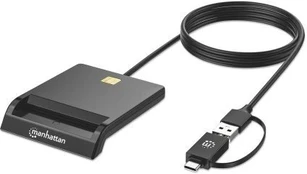Manhattan Skaitytuvas kart chipowych su USB-C / USB-A wtyczką combo (102759)