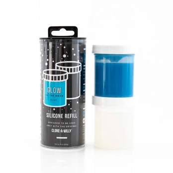 Clone A Willy Blue Glow silikono papildymas, mėlynas, 113 g