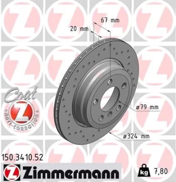 Stabdžių diskas ZIMMERMANN 150.3410.52