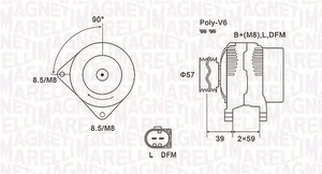 Kintamosios srovės generatorius MAGNETI MARELLI 063732002010