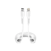 Cable SBS Coiled USB-C/Lightning 17-100cm White kaina