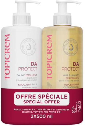 Topicrem DA PROTECT EMOLLIENT BALM 500 ML + CLEANSING GEL 500 ML PACK 2 pcs