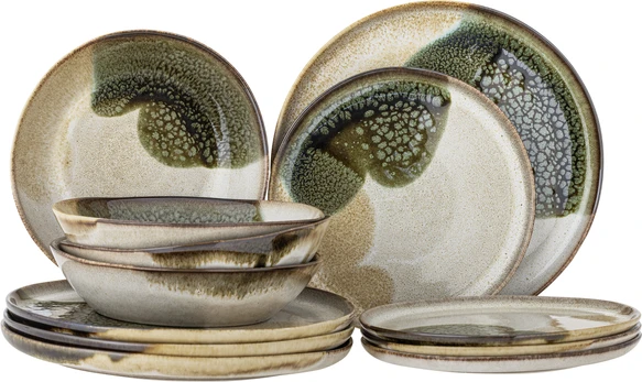 Bloomingville - Jules Dinnerware Set - Green - Stoneware