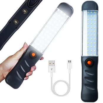Galingas dirbtuvių žibintuvėlis, 48 LED, USB kabliukas
