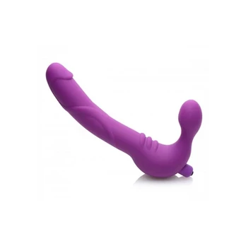 Xr Brands Royal Rider Vibrating Silicone Strapless Intimate System Juodas
