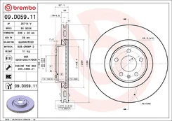 BREMBO 09.D059.11 Brake Disc kaina