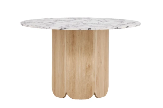 Tekla Round Dining Table ø120x75 cm - MDF with Nature 3D Paper / Calacattalook