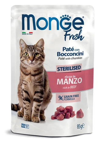 Monge Fresh - Pouches Cat Sterilised Beef 85g (pak28)