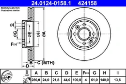 ATE 24.0124-0158.1 Brake Disc