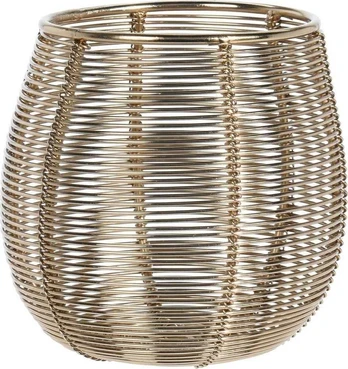 Metalinė žvakidė WIRE, aukso sp., 9,5 x 9 cm