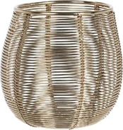 Metalinė žvakidė WIRE, aukso sp., 9,5 x 9 cm kaina