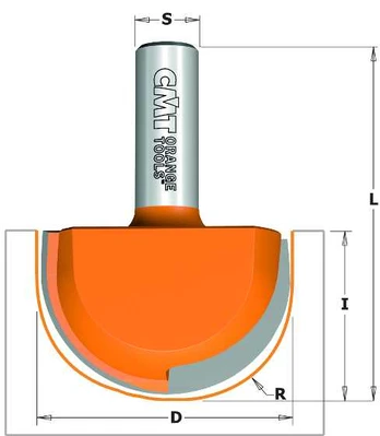 Lovelių freza CMT; S=12 mm; D=50,8 mm; R=25,4 mm