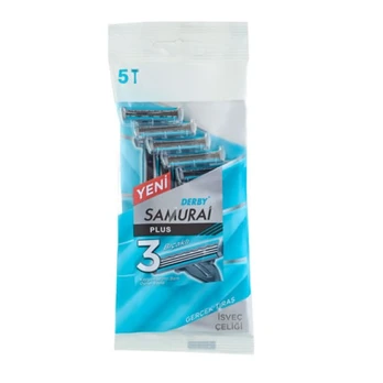 Derby Samurai 3 Plus Vienkartiniai skusutvai, 5 vnt.