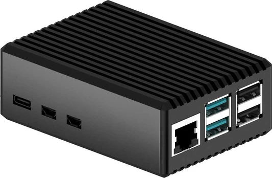 Raspberry Pi -alumiinikotelo jäähdytyssiilillä, Raspberry Pi 5 B, musta