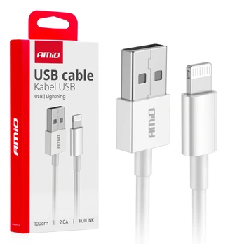 USB-A - LIGHTNING iPhone 2A įkrovimo laidas 100 cm FullLINK AMIO-03895