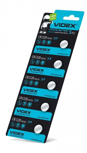 Baterijos VIDEX CR1220 3V Lithium 40mAh (15 vnt.)