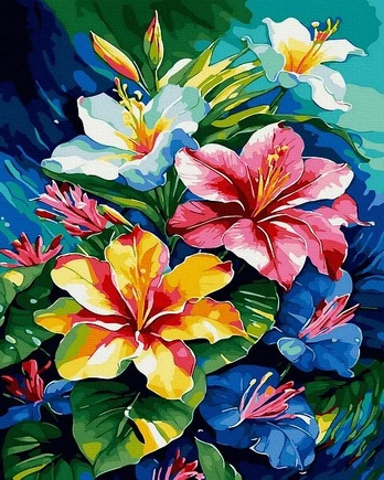 Tapyba Pagal Skaičius: „Gėlių palaima“ 40x50 cm
