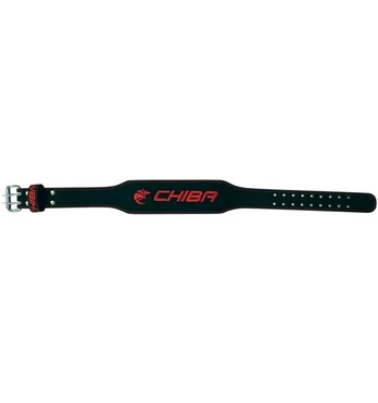 Chiba 40810 Leather Belt, S, Black/Red