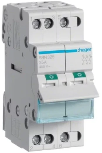 Modulinis jungiklis Hager SBN325 (2 mod, 25A, 3P)