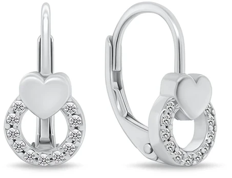 Brilio Silver Charming sidabrinis dangling earrings with zircons EA1276W