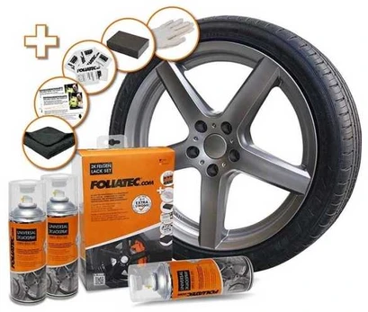 Foliatec fælgmaling kit 2K, blank riffel metallic