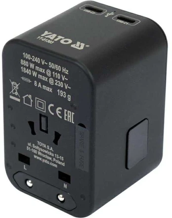 YATO ADAPTER PODRÓŻNY UNIW. USB / USB-C 65W