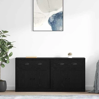 Šoninės lentynos 2 pcs Juodas ąžuolas 70 x 35,5 x 67,5 cm
