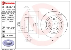 BREMBO 08.B649.11 Brake Disc kaina