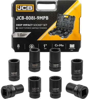 JCB NASADKI UDAROWE DŁ.kpl. 8el. 1" 12-KĄT. (22-41mm)