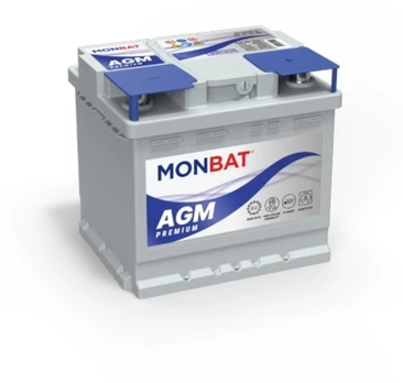 Akumuliatorius AGM MONBAT 12 V, 50 Ah, 540 A, pliusas dešinėje