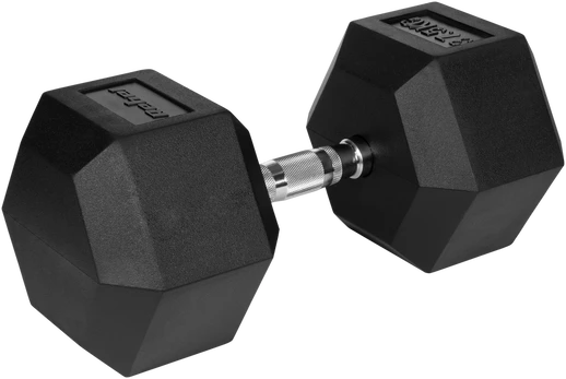 Hantel żeliwny gumowany HEX 37,5kg REBEL ACTIVE