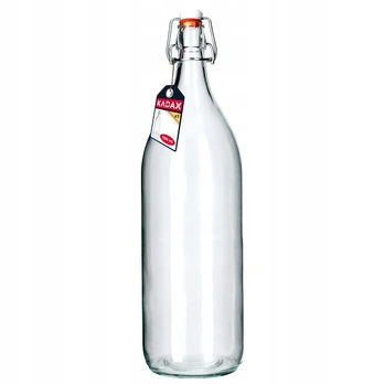 Stiklinis butelis su kamščiu, 2 l.