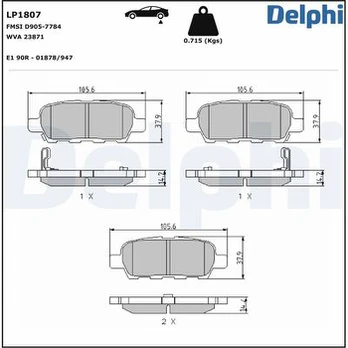 DELPHI LP1807 Brake pad set