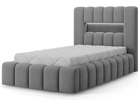 Bed Lamica 90x200 + metal frame/ gas lift / bedding box, Modern, Gray