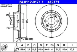 ATE 24.0112-0171.1 Brake Disc kaina