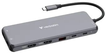 Verbatim USB-C 13w1 - 2xHDMI/DP/ Eternet/6xUSB-A/Jack 3.5mm/2xUSB-C aluminiowy