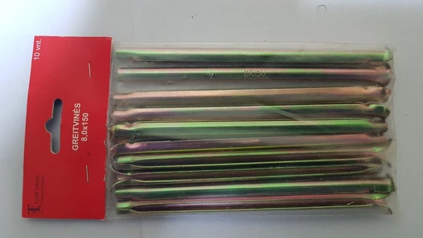 Greitvinės, 8,0x150, metaliniais vamzdeliais, 10 vnt.