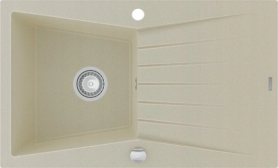 Granitinė virtuvinė plautuvė Mexen Cesar su sifonu, Beige