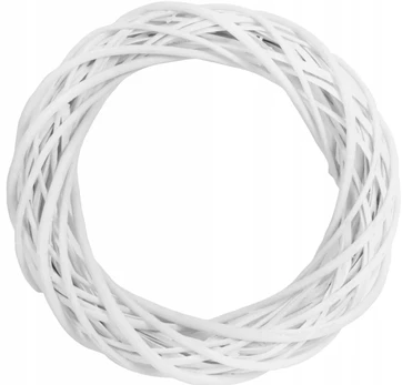 Vainikas iš vytelių, baltas, 15 cm